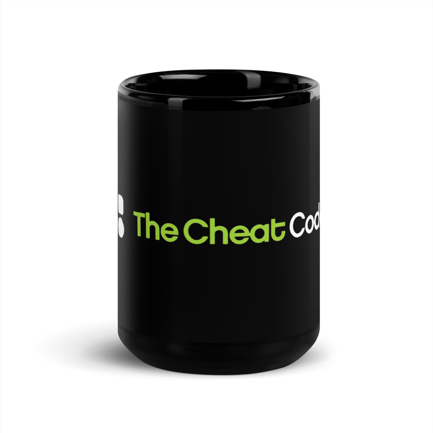 The Cheat Code Black Glossy Mug